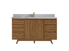 Madison Teak Wood 60 in. W x 22 in. D Single Sink Bathroom Vanity - photo 16