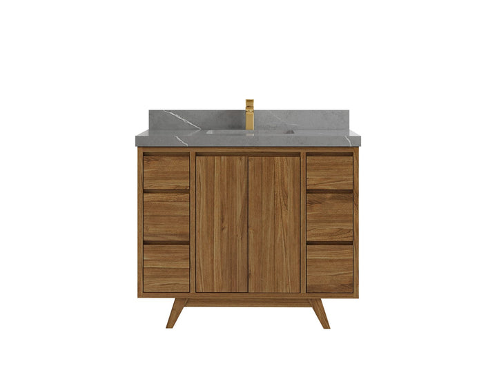 Madison Teak Wood 42 in. W x 22 in. D Single Sink Bathroom Vanity - photo 17