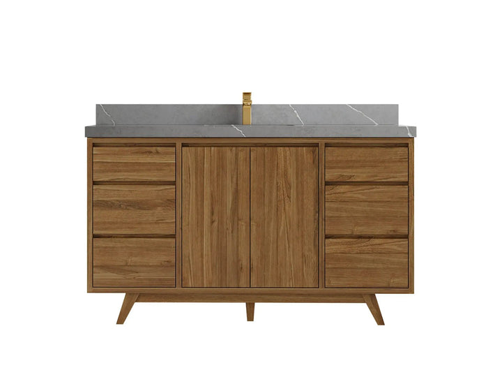 Madison Teak Wood 60 in. W x 22 in. D Single Sink Bathroom Vanity - photo 17