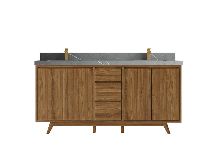Madison Teak Wood 72 in. W x 22 in. D Double Sink Bathroom Vanity - photo 20