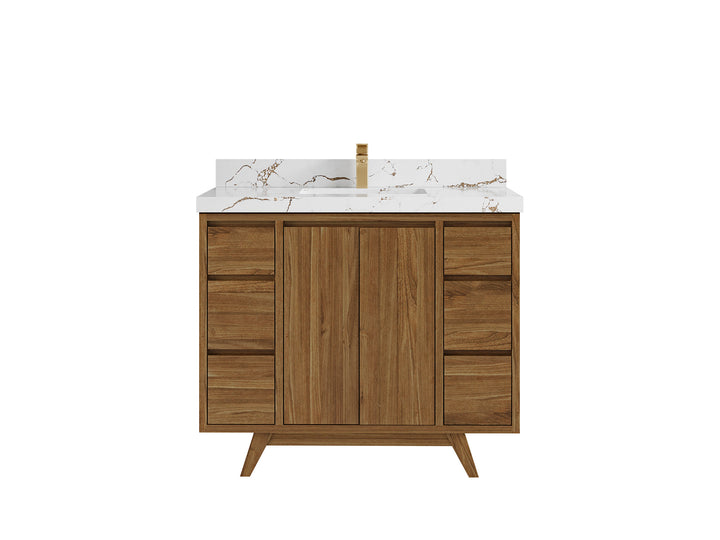 Madison Teak Wood 42 in. W x 22 in. D Single Sink Bathroom Vanity - photo 23