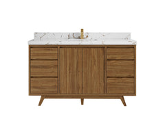 Madison Teak Wood 60 in. W x 22 in. D Single Sink Bathroom Vanity - photo 21
