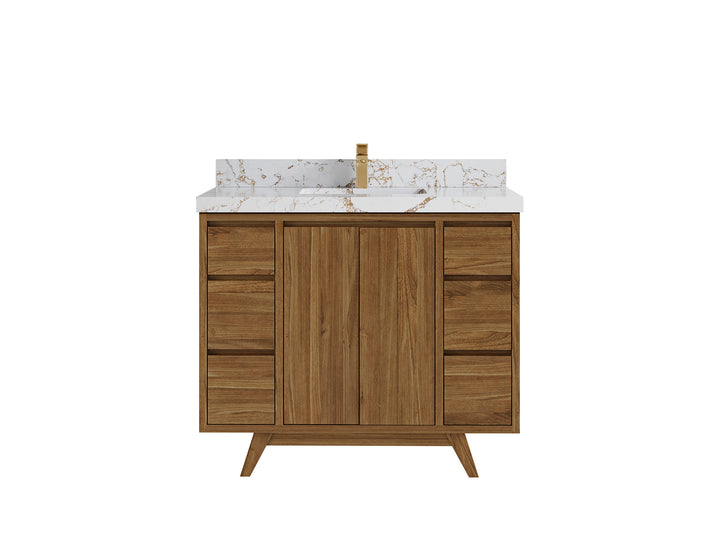 Madison Teak Wood 42 in. W x 22 in. D Single Sink Bathroom Vanity - photo 24