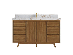 Madison Teak Wood 60 in. W x 22 in. D Single Sink Bathroom Vanity - photo 22