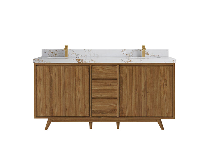 Madison Teak Wood 72 in. W x 22 in. D Double Sink Bathroom Vanity - photo 22