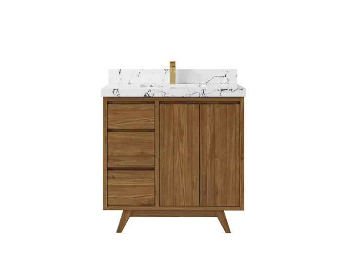 Madison Teak Wood 36" W x 22" D Center Sink Vanity – Perfect for a Modern Bathroom - photo 22