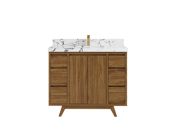 Madison Teak Wood 42 in. W x 22 in. D Single Sink Bathroom Vanity - photo 25