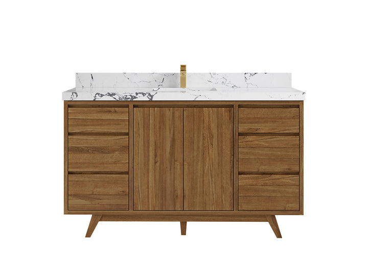 Madison Teak Wood 60 in. W x 22 in. D Single Sink Bathroom Vanity - photo 23