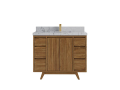 Madison Teak Wood 42 in. W x 22 in. D Single Sink Bathroom Vanity - photo 10