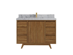Madison Teak Wood 48 in. W x 22 in. D Single Sink Bathroom Vanity - photo 7