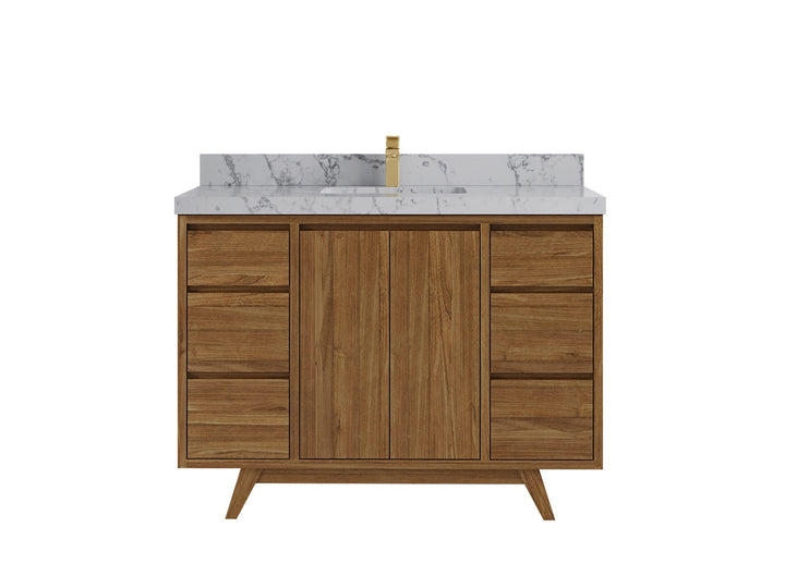 Madison Teak Wood 48 in. W x 22 in. D Single Sink Bathroom Vanity - photo 7