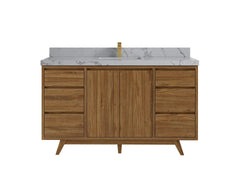 Madison Teak Wood 60 in. W x 22 in. D Single Sink Bathroom Vanity - photo 10
