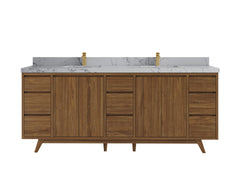 Madison Teak Wood 84 in. W x 22 in. D Double Sink Bathroom Vanity - photo 10