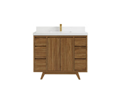 Madison Teak Wood 42 in. W x 22 in. D Single Sink Bathroom Vanity - photo 18