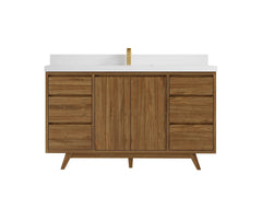 Madison Teak Wood 60 in. W x 22 in. D Single Sink Bathroom Vanity - photo 18