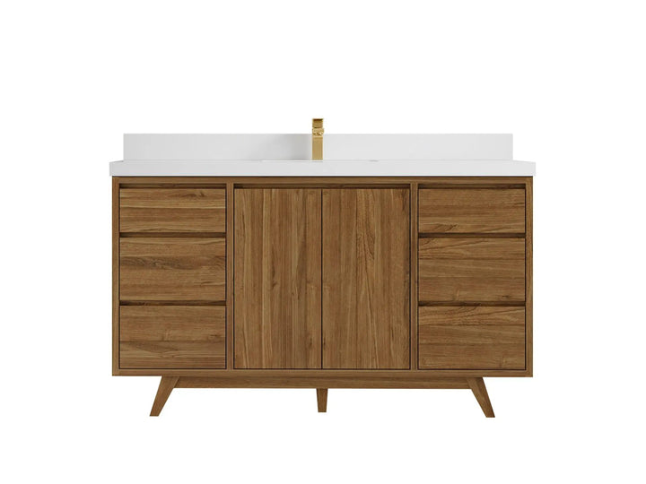 Madison Teak Wood 60 in. W x 22 in. D Single Sink Bathroom Vanity - photo 18