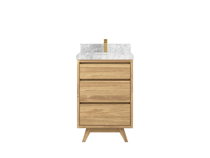 Madison Teak Wood 24 in. W x 22 in. D Single Sink Bathroom Vanity - photo 8