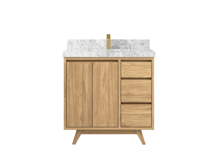 Madison Teak Wood 36 in. W x 22 in. D Center Sink Bathroom Vanity - photo 9