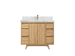 Madison Teak Wood 42 in. W x 22 in. D Single Sink Bathroom Vanity - photo 9