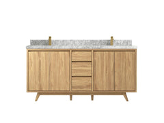 Madison Teak Wood 72 in. W x 22 in. D Double Sink Bathroom Vanity - photo 9