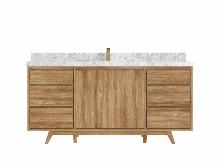 Madison Teak Wood 72 in. W x 22 in. D Single Sink Bathroom Vanity - photo 8