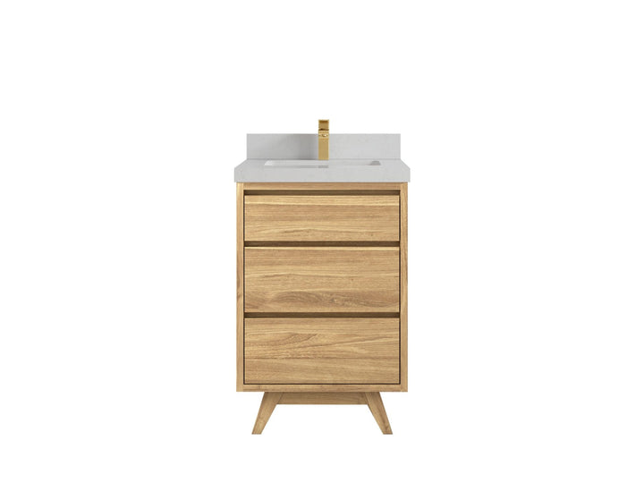 Madison Teak Wood 24 in. W x 22 in. D Single Sink Bathroom Vanity - photo 9