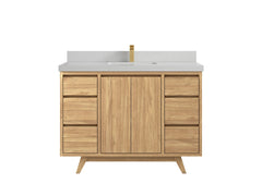Madison Teak Wood 48 in. W x 22 in. D Single Sink Bathroom Vanity - photo 11