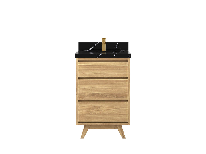 Madison Teak Wood 24 in. W x 22 in. D Single Sink Bathroom Vanity - photo 18