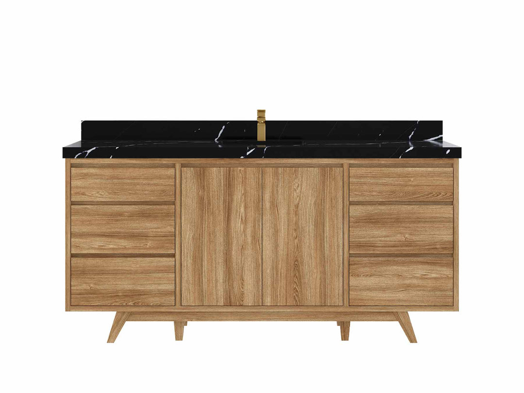 Madison Teak Wood 72 in. W x 22 in. D Single Sink Bathroom Vanity