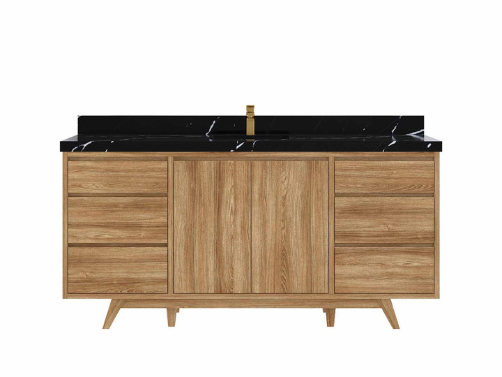 Madison Teak Wood 72 in. W x 22 in. D Single Sink Bathroom Vanity - photo 12
