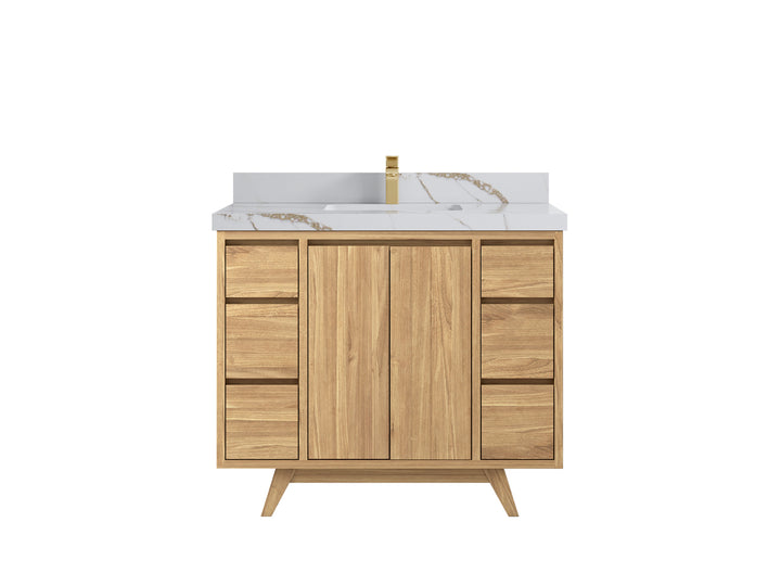 Madison Teak Wood 42 in. W x 22 in. D Single Sink Bathroom Vanity - photo 20
