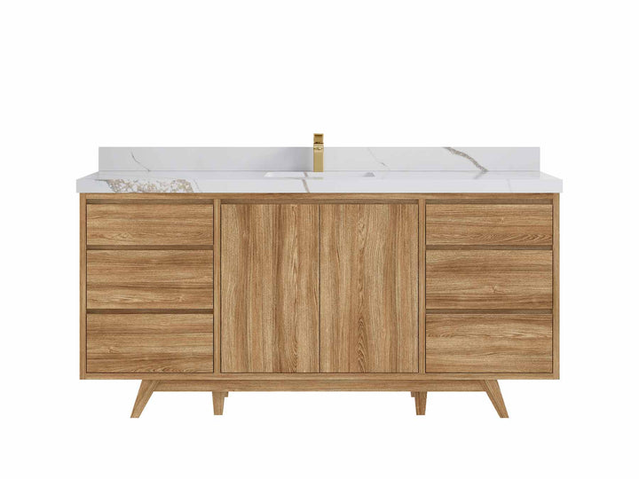 Madison Teak Wood 72 in. W x 22 in. D Single Sink Bathroom Vanity - photo 14