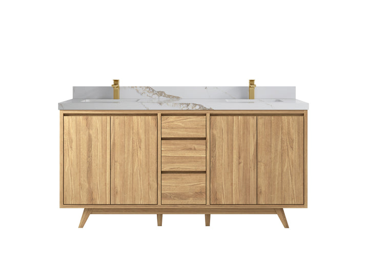 Madison Teak Wood 72 in. W x 22 in. D Double Sink Bathroom Vanity - photo 20