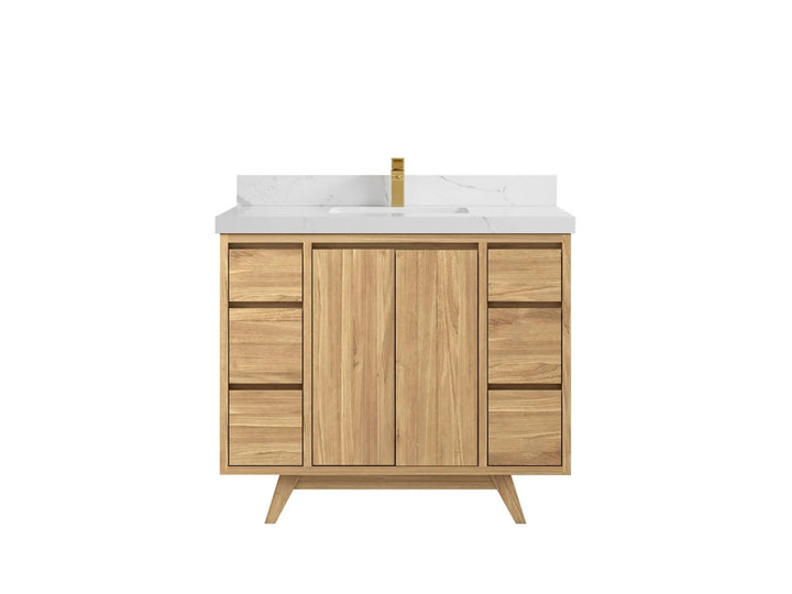 Madison Teak Wood 42 in. W x 22 in. D Single Sink Bathroom Vanity - photo 6