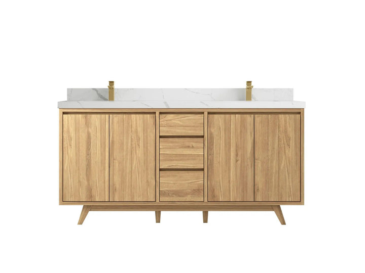 Madison Teak Wood 72 in. W x 22 in. D Double Sink Bathroom Vanity - photo 6