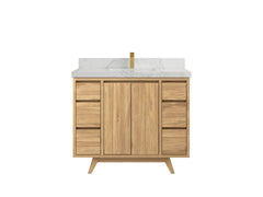 Madison Teak Wood 42 in. W x 22 in. D Single Sink Bathroom Vanity - photo 8