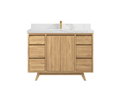 Madison Teak Wood 48 in. W x 22 in. D Single Sink Bathroom Vanity - photo 8