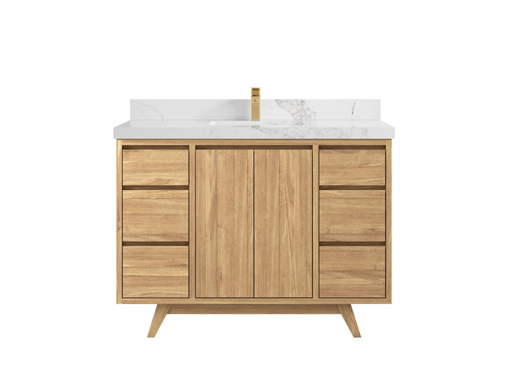 Madison Teak Wood 48 in. W x 22 in. D Single Sink Bathroom Vanity - photo 8