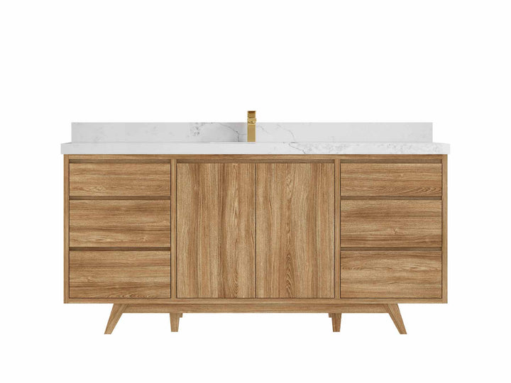 Madison Teak Wood 72 in. W x 22 in. D Single Sink Bathroom Vanity - photo 18