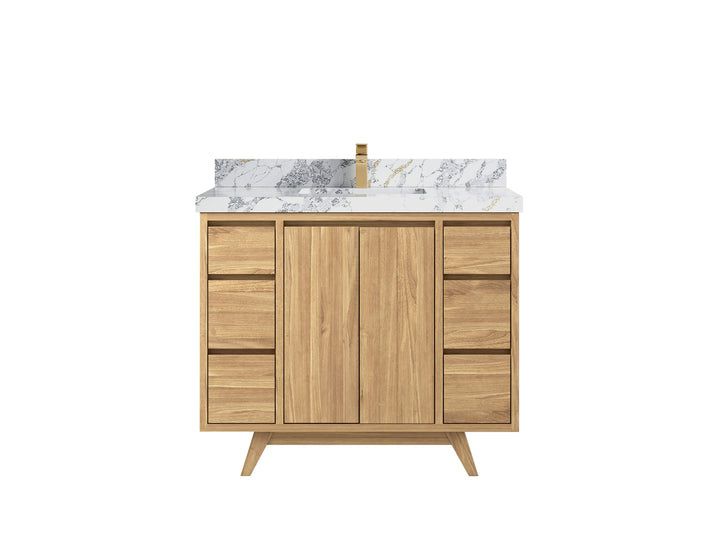 Madison Teak Wood 42 in. W x 22 in. D Single Sink Bathroom Vanity - photo 21