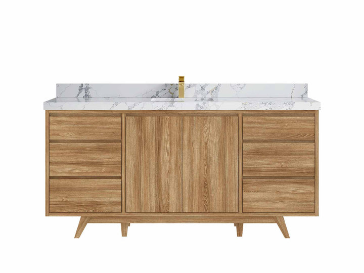 Madison Teak Wood 72 in. W x 22 in. D Single Sink Bathroom Vanity - photo 20