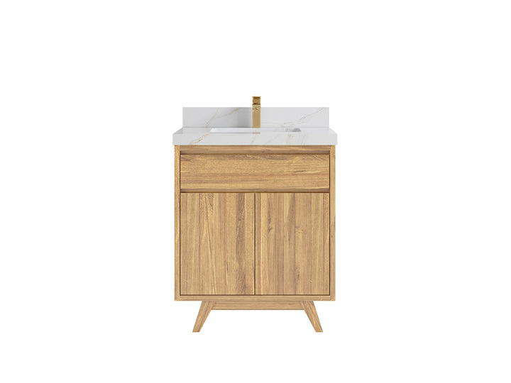 Madison Teak Wood 30 in. W x 22 in. D Single Sink Bathroom Vanity - photo 23