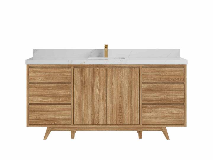Madison Teak Wood 72 in. W x 22 in. D Single Sink Bathroom Vanity - photo 22