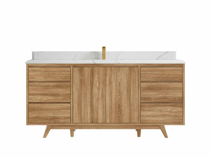 Madison Teak Wood 72 in. W x 22 in. D Single Sink Bathroom Vanity - photo 24