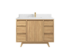Madison Teak Wood 48 in. W x 22 in. D Single Sink Bathroom Vanity - photo 13