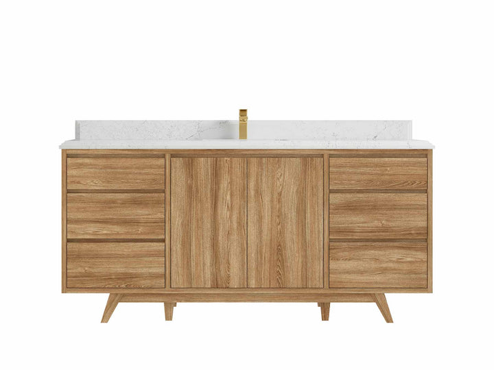 Madison Teak Wood 72 in. W x 22 in. D Single Sink Bathroom Vanity - photo 26