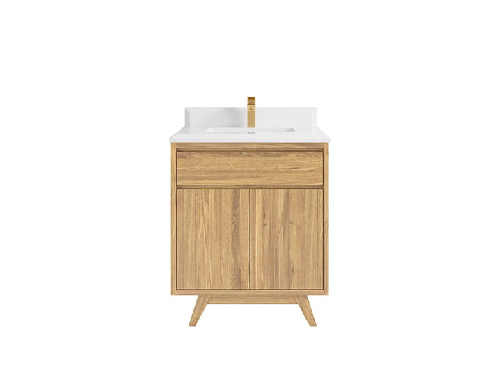 Madison Teak Wood 30 in. W x 22 in. D Single Sink Bathroom Vanity - photo 15
