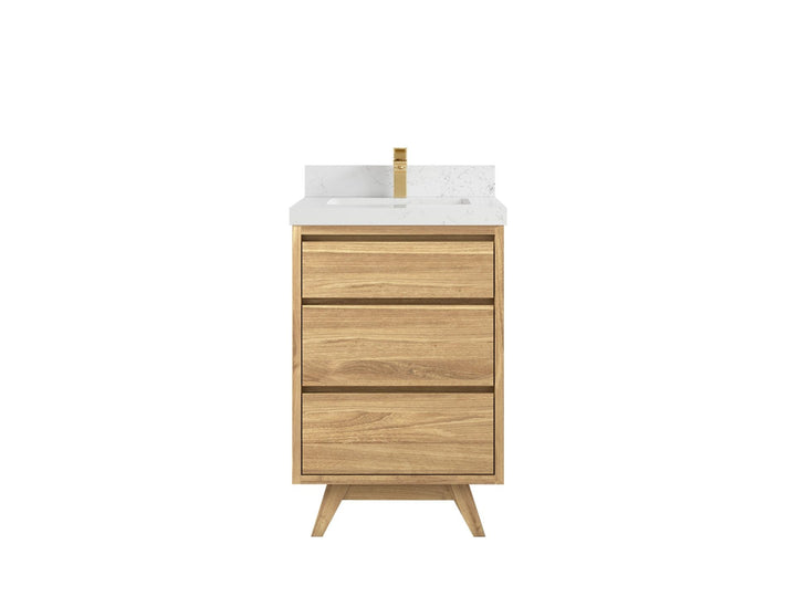Madison Teak Wood 24 in. W x 22 in. D Single Sink Bathroom Vanity - photo 13