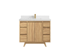 Madison Teak Wood 42 in. W x 22 in. D Single Sink Bathroom Vanity - photo 15