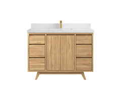 Madison Teak Wood 48 in. W x 22 in. D Single Sink Bathroom Vanity - photo 15